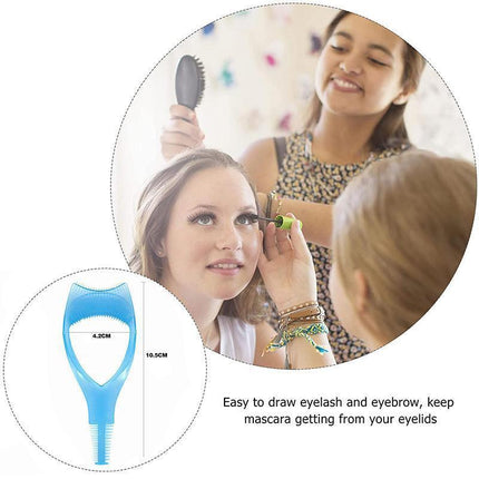 3 In 1 Eyelash Mascara Makeup Guard Protect Tool Applicator Curler Comb Lashes.
