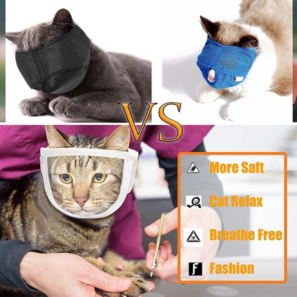 Breathable Kitten Headgear Clear Pet Mask Dog Anti Bite Scratch Protective Gear - M.