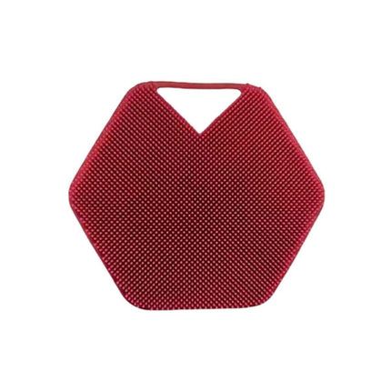 Silicone Bath Brush Soft Bristle Body Scrubber Facial Cleaning Massage Tool - Pink.