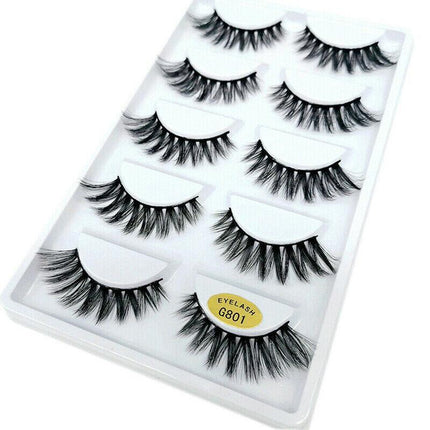 5 Pairs 3D Natural Thick False Fake Eyelashes Eye Lashes Mink Makeup Extension - G800.