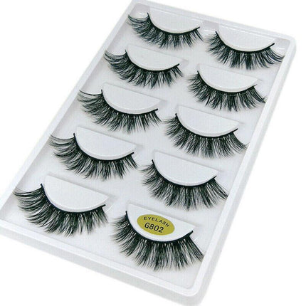 5 Pairs 3D Natural Thick False Fake Eyelashes Eye Lashes Mink Makeup Extension - G805.