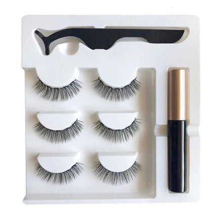 Magnetic False Eyelashes Natural Eye Lashes Extension Liquid Eyeliner Tweezer - Model 14.