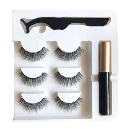 Magnetic False Eyelashes Natural Eye Lashes Extension Liquid Eyeliner Tweezer - Model 14.