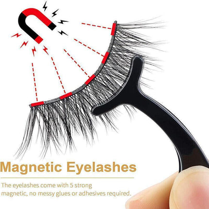 Magnetic False Eyelashes Natural Eye Lashes Extension Liquid Eyeliner Tweezer - Model 15.