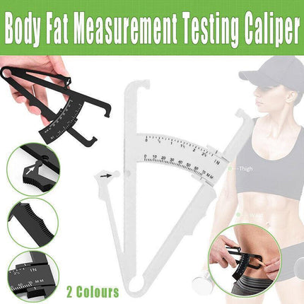 Body Fat Measurement Testing Caliper Skinfold Skin Fold Gym Weight Loss Test - Black.