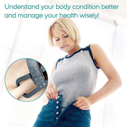 Body Fat Measurement Testing Caliper Skinfold Skin Fold Gym Weight Loss Test - Black.