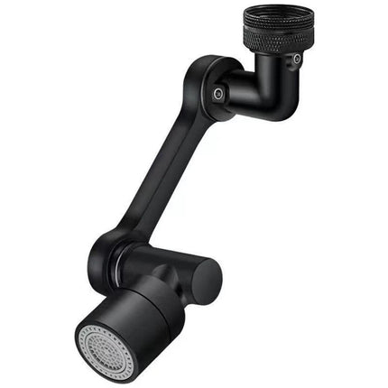 Multifunction Mechanical Arm Faucet Extender Rotatable Sink Tap Adapter Joint - Black.