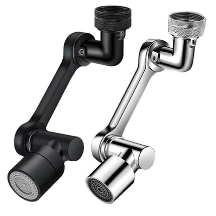 Multifunction Mechanical Arm Faucet Extender Rotatable Sink Tap Adapter Joint - Silver.