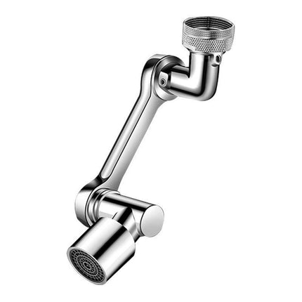 Multifunction Mechanical Arm Faucet Extender Rotatable Sink Tap Adapter Joint - Silver.