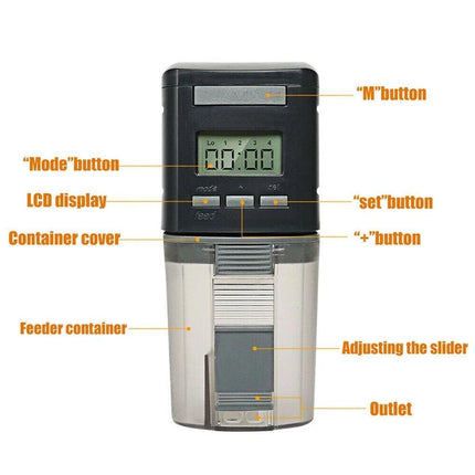 Automatic Fish Feeder Intelligent Timing Aquarium Large Capacity Food Dispenser.