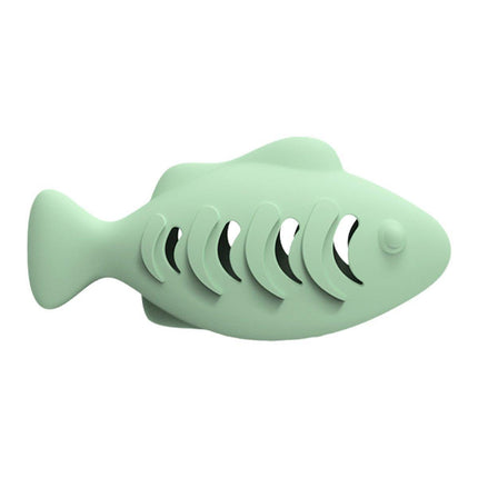 Interactive Cat Toys Fish Leaky Food Dispenser Fun Pet Play Chew Toy Durable - Blue.