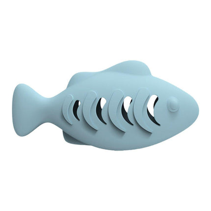 Interactive Cat Toys Fish Leaky Food Dispenser Fun Pet Play Chew Toy Durable - Green.