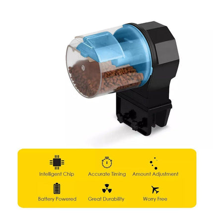 Intelligent Automatic Fish Feeder for Aquarium Large Capacity Timing Feeder - Yellow.