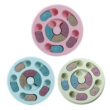 Dog Treat Dispenser Puppy Feeder Puzzle Game Interactive Toy Pet Training Supply - Green.
