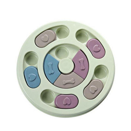 Dog Treat Dispenser Puppy Feeder Puzzle Game Interactive Toy Pet Training Supply - Green.