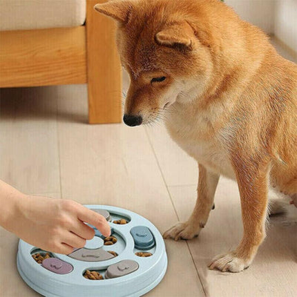 Dog Treat Dispenser Puppy Feeder Puzzle Game Interactive Toy Pet Training Supply - Pink.