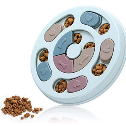Dog Treat Dispenser Puppy Feeder Puzzle Game Interactive Toy Pet Training Supply - Pink.