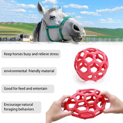 Hanging Hay Feeders Stable Feed Polo Feeding Balls Toy for Horses and Livestock - Blue.