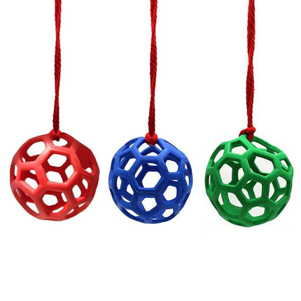 Hanging Hay Feeders Stable Feed Polo Feeding Balls Toy for Horses and Livestock - Red.