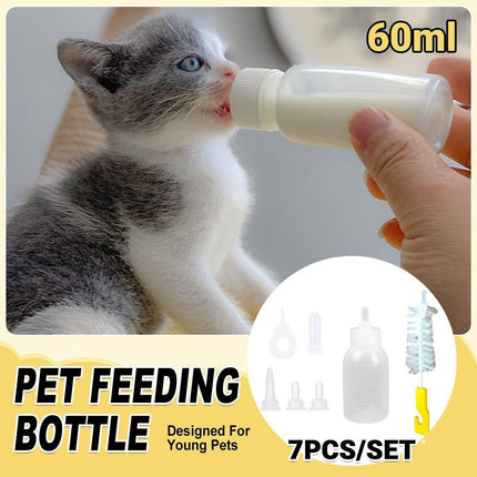 Puppy Kitten Feeding Bottle Set Pet Dog Cat Bady Nursing Water Milk Feeder 60ML.