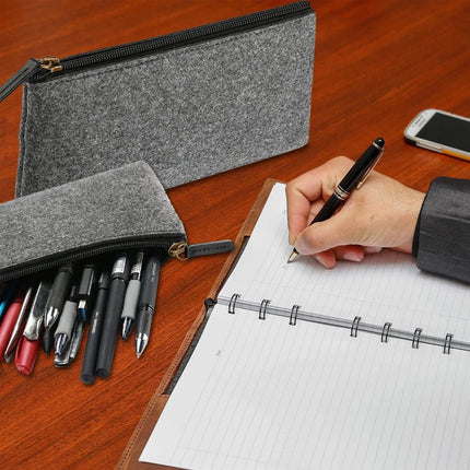 10PCS Large Capacity Felt Pencil Case Stationery Organizer Cosmetic Storage Bag.