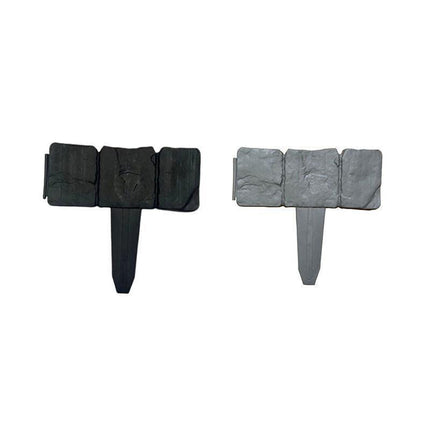 20pcs Garden Fence Edging Plastic Lawn Border for Outdoor Yard Flower Bed - Black.