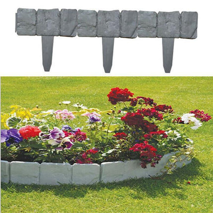 20pcs Garden Fence Edging Plastic Lawn Border for Outdoor Yard Flower Bed - Black.