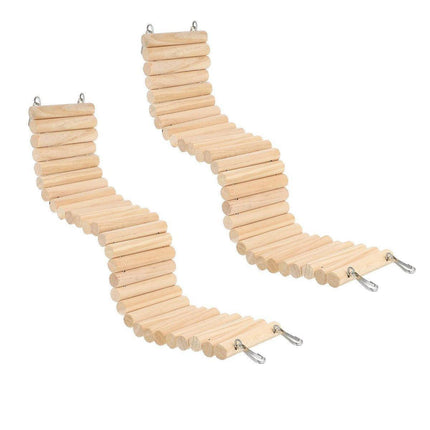 Wooden Hamster Toy Furniture Small Fence Climbing Stairs Arch Bridge for Pets.