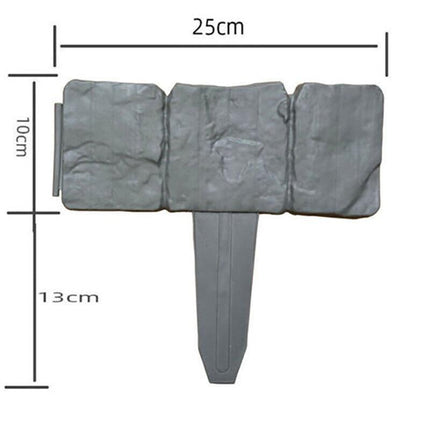 20pcs Garden Fence Edging Plastic Lawn Border for Outdoor Yard Flower Bed - Grey.