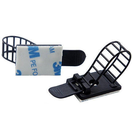 Adjustable Cable Clips Straps Adhesive Cord Management Wire Organizer Black Au.