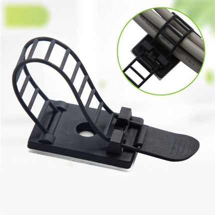Adjustable Cable Clips Straps Adhesive Cord Management Wire Organizer Black Au.