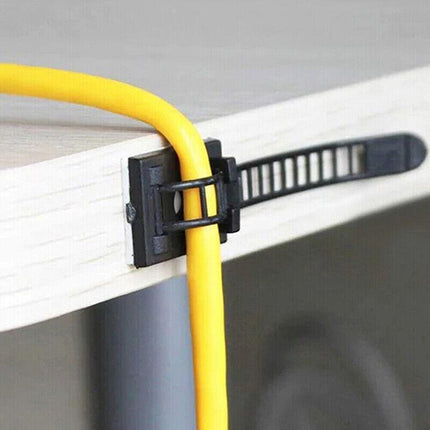 Adjustable Cable Clips Straps Adhesive Cord Management Wire Organizer Black Au.