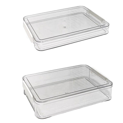 Large Capacity A4 File Storage Box Transparent Plastic Document Organizer Case - Small.