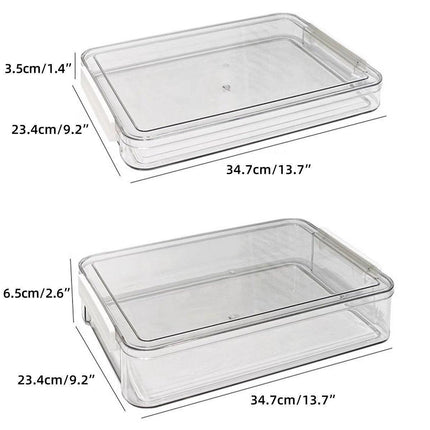 Large Capacity A4 File Storage Box Transparent Plastic Document Organizer Case - Small.