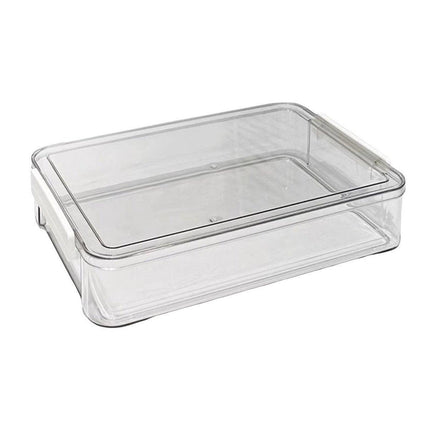 Large Capacity A4 File Storage Box Transparent Plastic Document Organizer Case - Small.