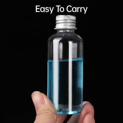 50/100pcs Clear Plastic Bottles with Aluminum Caps Liquid Dispenser Containers - 50ml-100pcs.