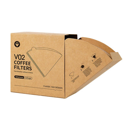100PCS Coffee Filter Paper Drip Cone Funnel Handmade Filters for Coffee Machine - V02-100PCS.