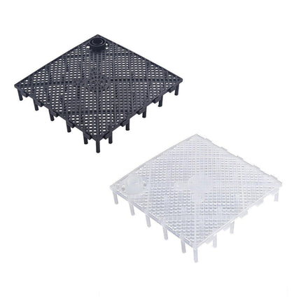 Fish Tank Aquarium Under Gravel Filter System Safe Filtration Plate Board Kit - Black-10PCS.