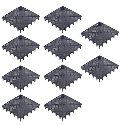 Fish Tank Aquarium Under Gravel Filter System Safe Filtration Plate Board Kit - Black-10PCS.
