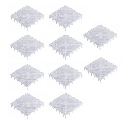 Fish Tank Aquarium Under Gravel Filter System Safe Filtration Plate Board Kit - Black-10PCS.