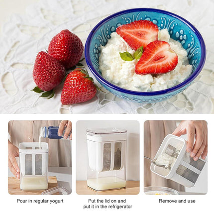 Yoghurt Strainer Filter 1100ml Plastic Container for Draining Yogurt Cheese.