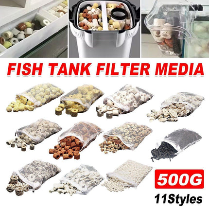 500g Fish Tank Water Filter Media Aquarium Filtration Material Sponge Pad - Far Infrared Breathing Ring.