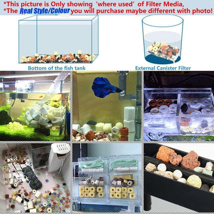 500g Fish Tank Water Filter Media Aquarium Filtration Material Sponge Pad - Far Infrared Breathing Ring.