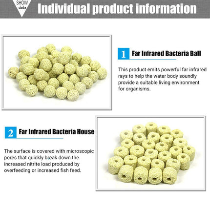 500g Fish Tank Water Filter Media Aquarium Filtration Material Sponge Pad - Far Infrared Breathing Ring.