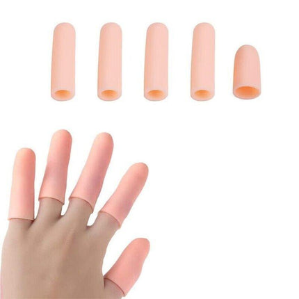 5Pcs Silicone Finger Protector Finger Caps Tube Anti-Slip Finger Cover Au Stock.