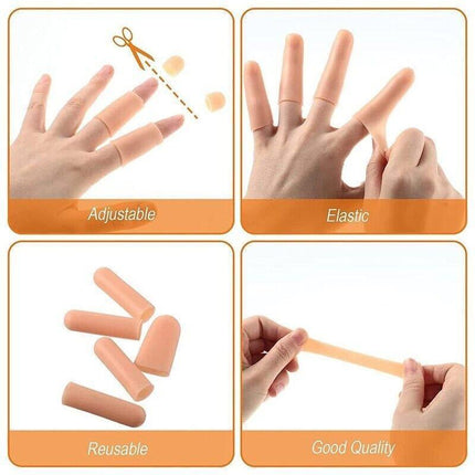 5Pcs Silicone Finger Protector Finger Caps Tube Anti-Slip Finger Cover Au Stock.