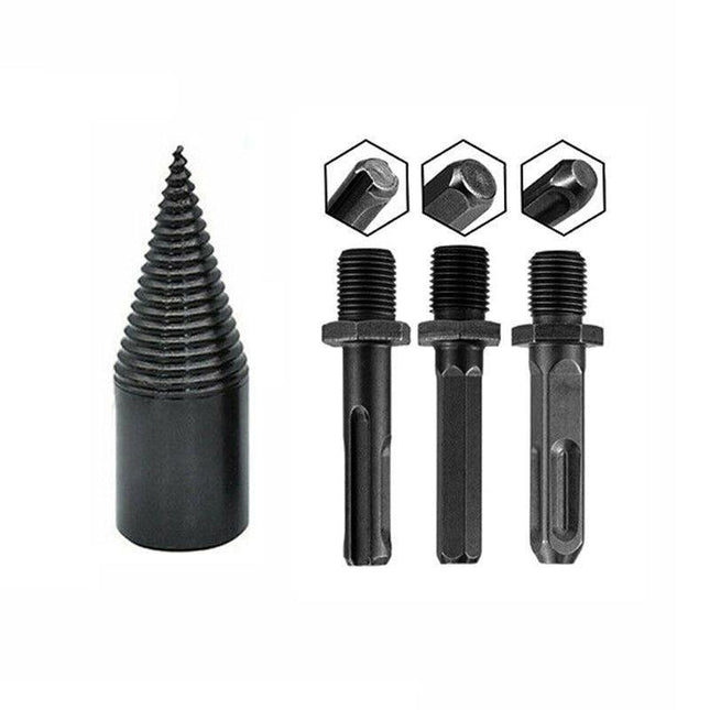 32-42mm High Speed Twist Firewood Drill Bit Wood Splitting Splitter Cone Driver - 32MM.