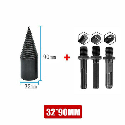 32-42mm High Speed Twist Firewood Drill Bit Wood Splitting Splitter Cone Driver - 32MM.