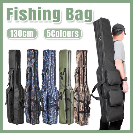 130cm Big Belly Fishing Tackle Bag Rod Storage Carry Case Outdoor Fishing Bag - Snake skin camouflage.