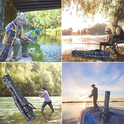 130cm Big Belly Fishing Tackle Bag Rod Storage Carry Case Outdoor Fishing Bag - Snake skin camouflage.